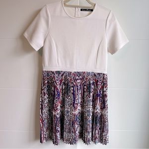 4th of July White, Red + Blue Pleated Sundress (Size Large)